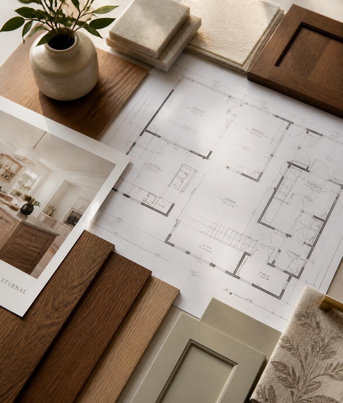 Floor plans and material selections for new construction